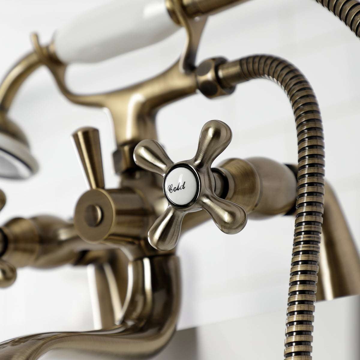 Kingston Deck Mount Clawfoot Tub Faucet with Hand Shower
