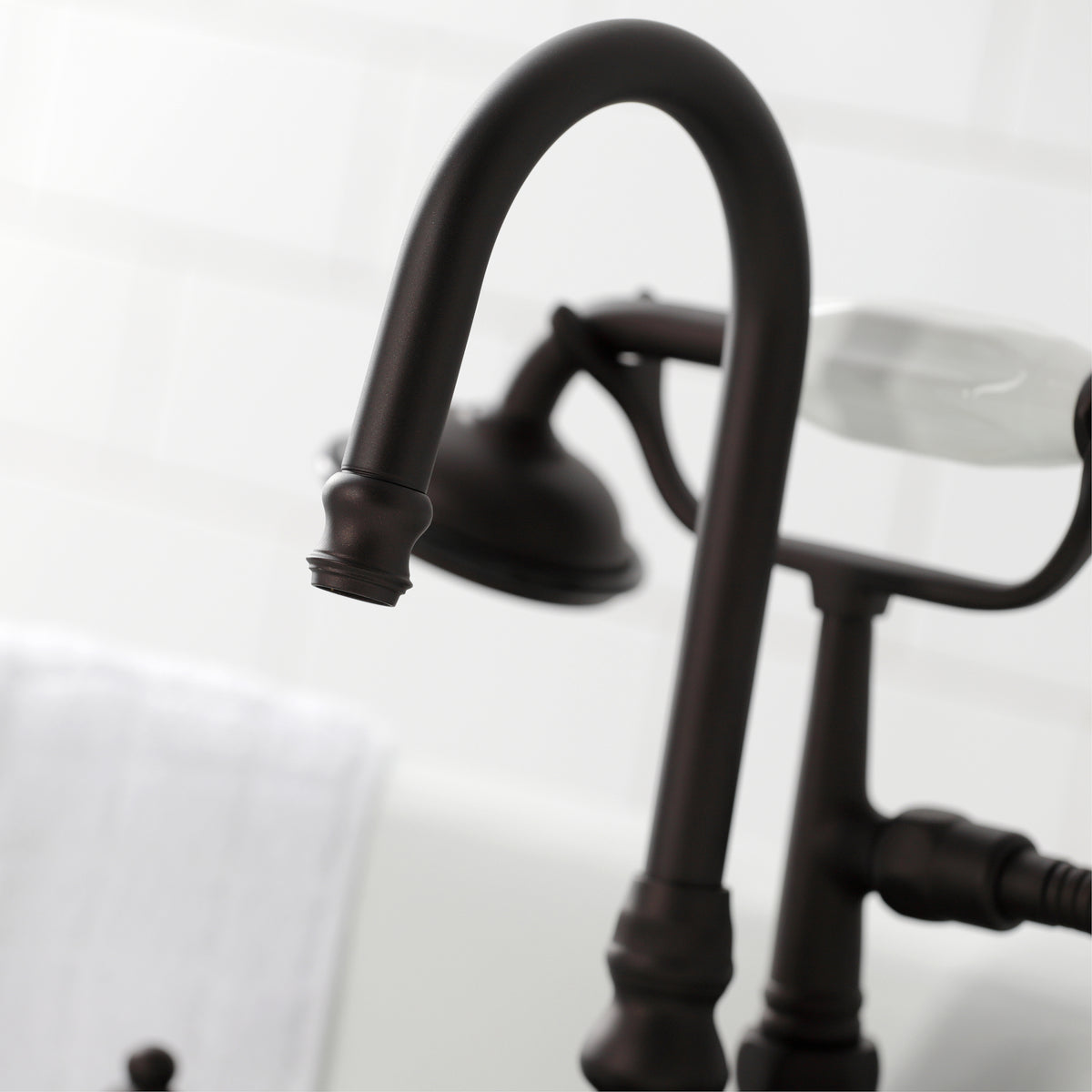 Vintage 3-3/8" Tub Wall Mount Clawfoot Tub Faucet with Hand Shower