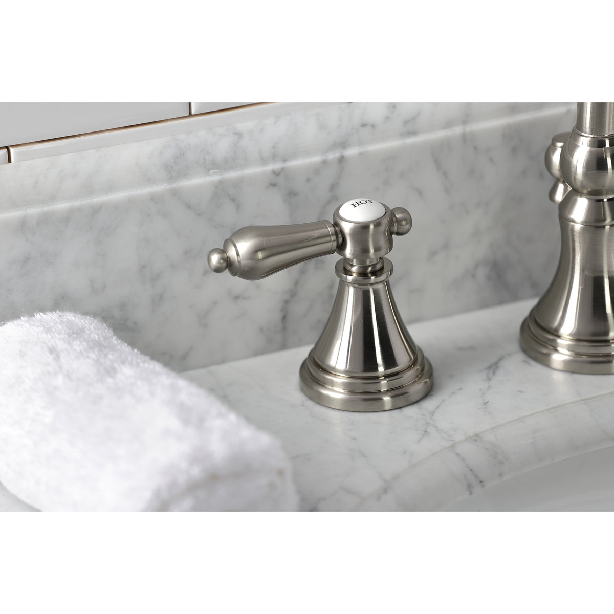 Kingston Brass KS2981BAL Heirloom Widespread Bathroom Faucet with Brass Pop-Up