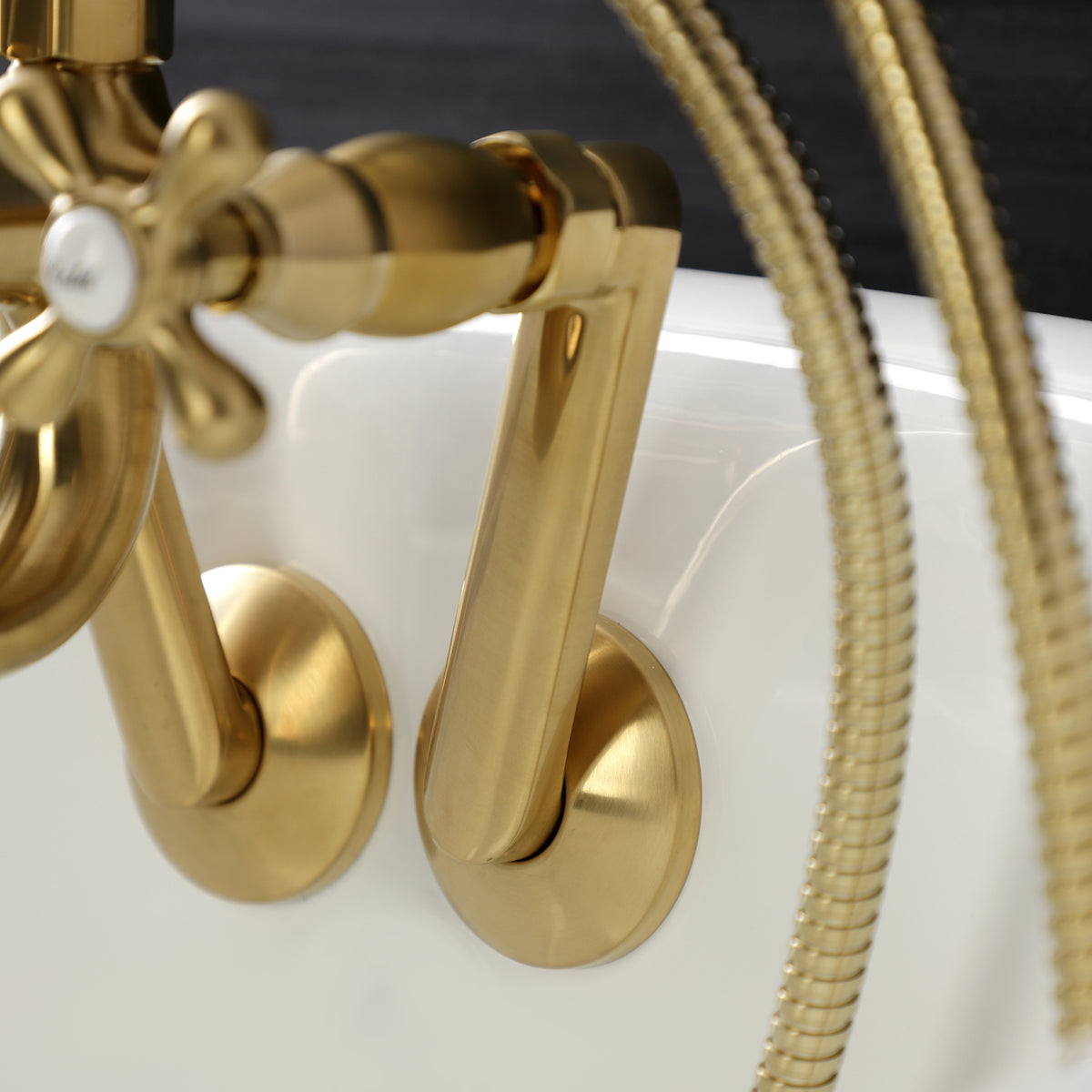 Kingston Wall Mount Clawfoot Tub Faucet with Hand Shower