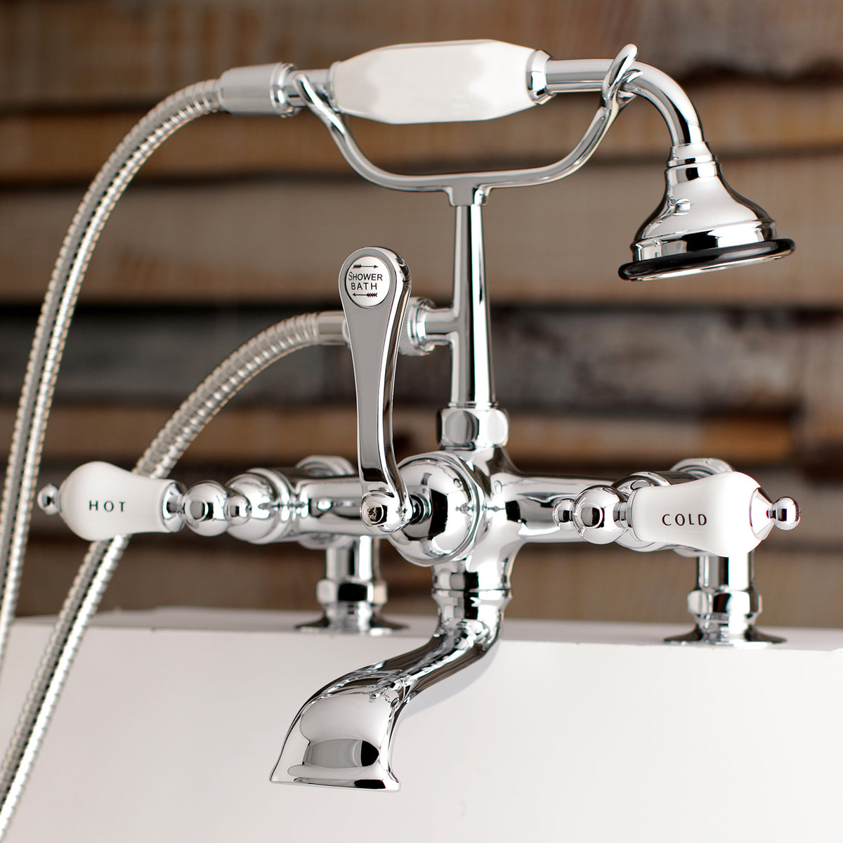 Aqua Vintage 7-Inch Tub Faucet with Hand Shower