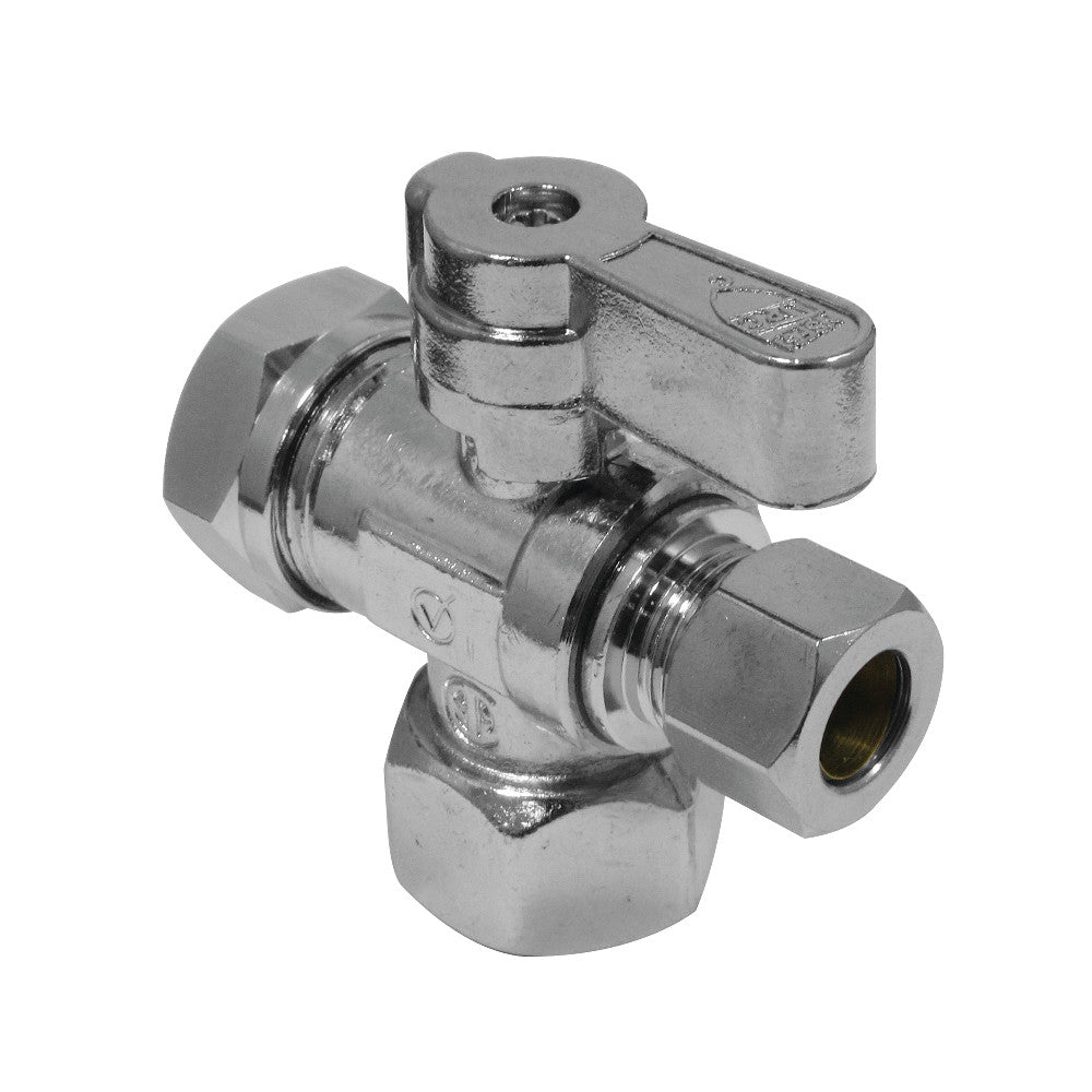 Kingston Brass 1/2" FIP x 3/8" O.D. Comp x 1/2" & 7/16" O.D. Slip Joint Shut Off Valve