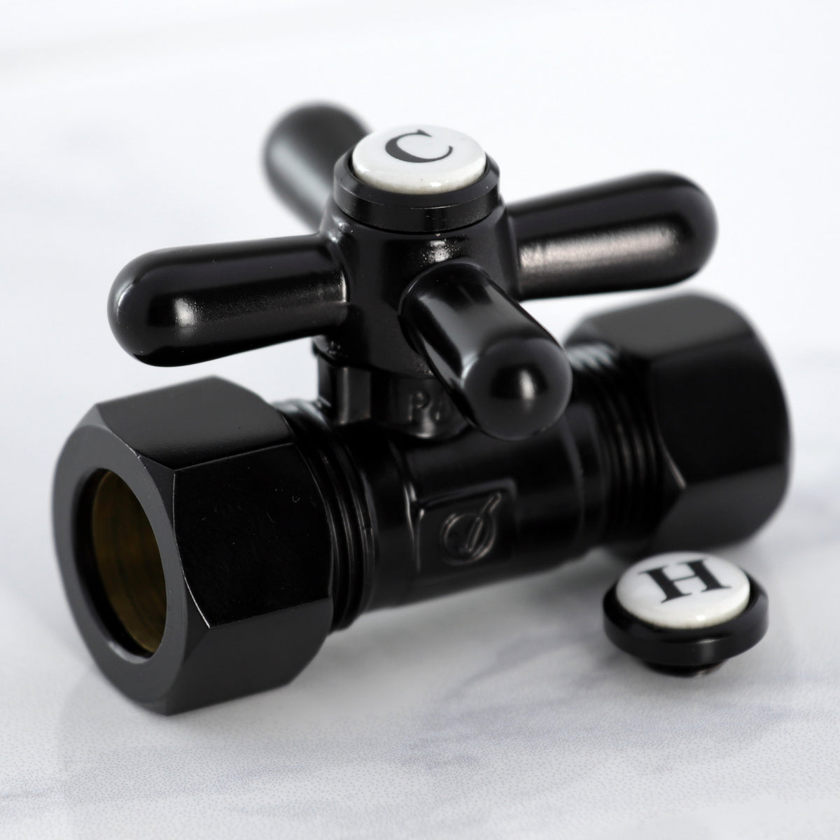 Kingston Brass 5/8" OD Comp X 1/2" OD Comp Straight Shut-Off Valve