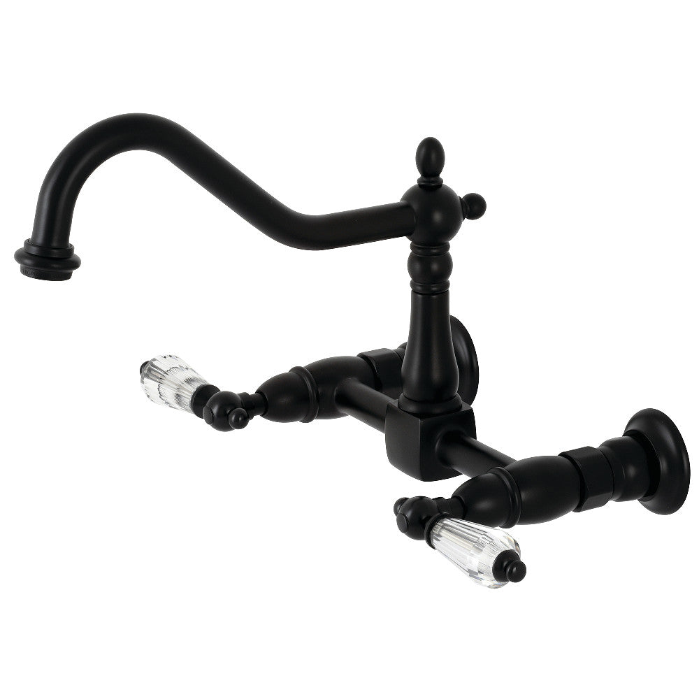 Kingston Brass KS1245WLL Wilshire Wall Mount Bridge Kitchen Faucet