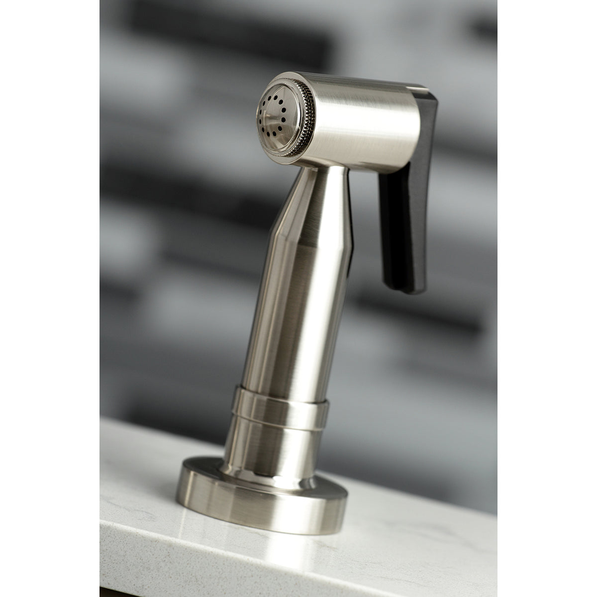 Kingston Brass KS8288DKLBS Concord Two-Handle Bridge Kitchen Faucet with Brass Side Sprayer