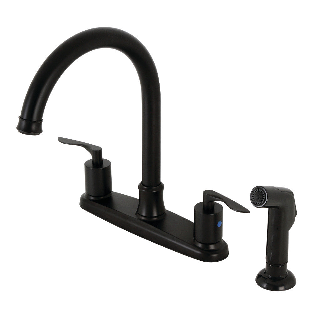 Kingston Brass FB7798SVLSP Serena Centerset Kitchen Faucet with Plastic Sprayer