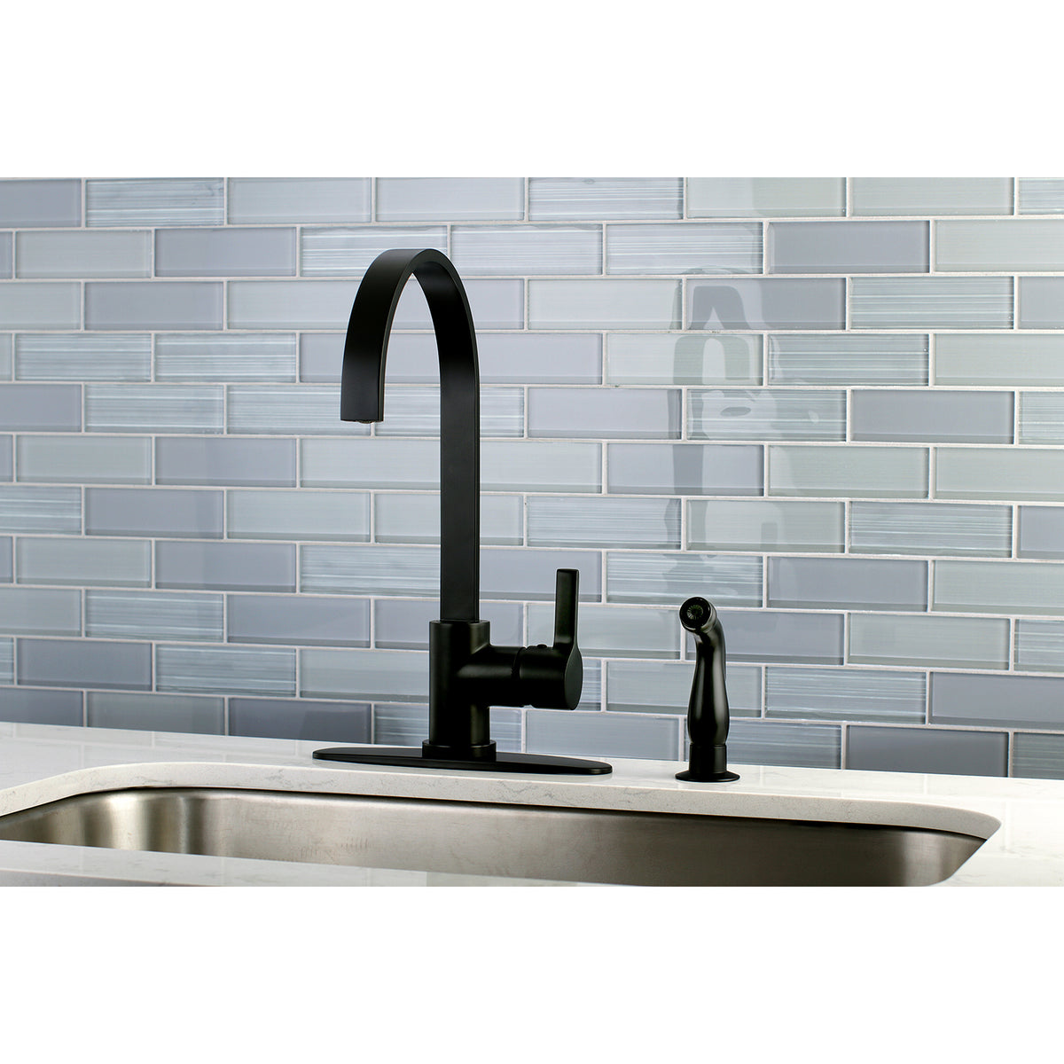 Gourmetier LS8713CTLSP Continental Single-Handle Kitchen Faucet with Side Sprayer
