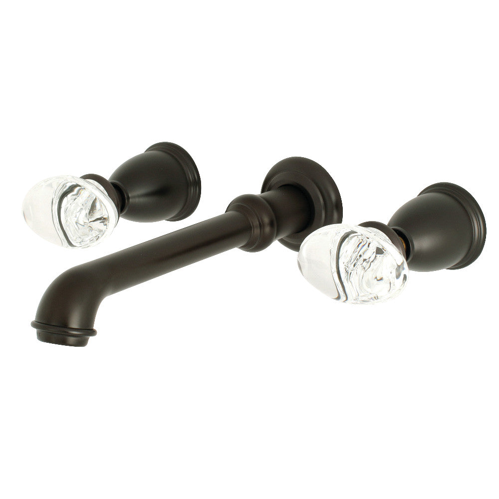 Kingston Brass KS7128WVL Krystal Onyx Two-Handle Wall Mount Bathroom Faucet