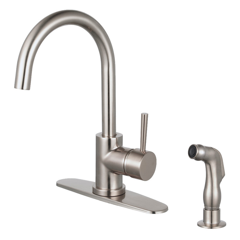 Kingston Brass LS8571DLSP Concord Single-Handle Kitchen Faucet with Side Sprayer