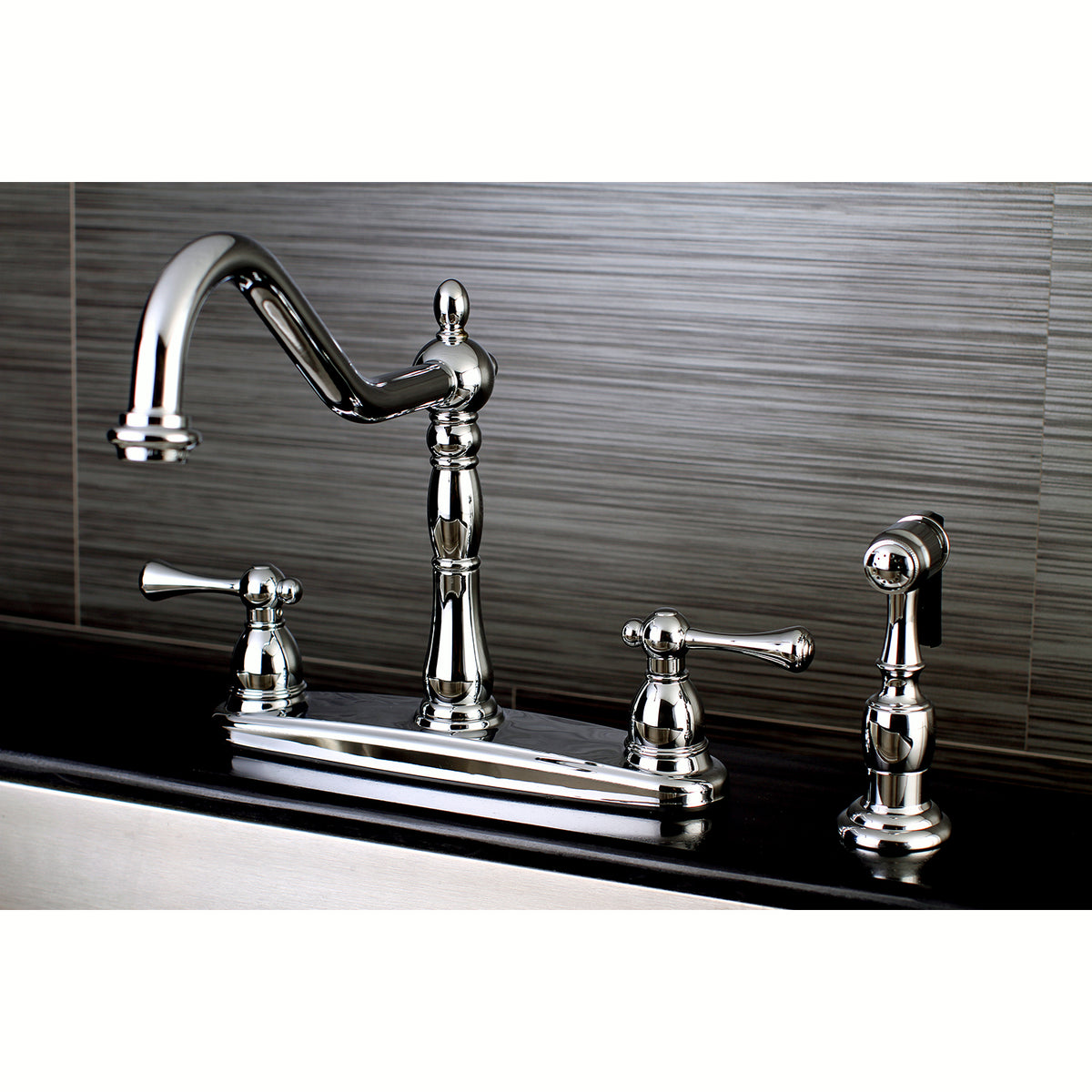 Kingston Brass KB7751BLBS English Vintage Centerset Kitchen Faucet