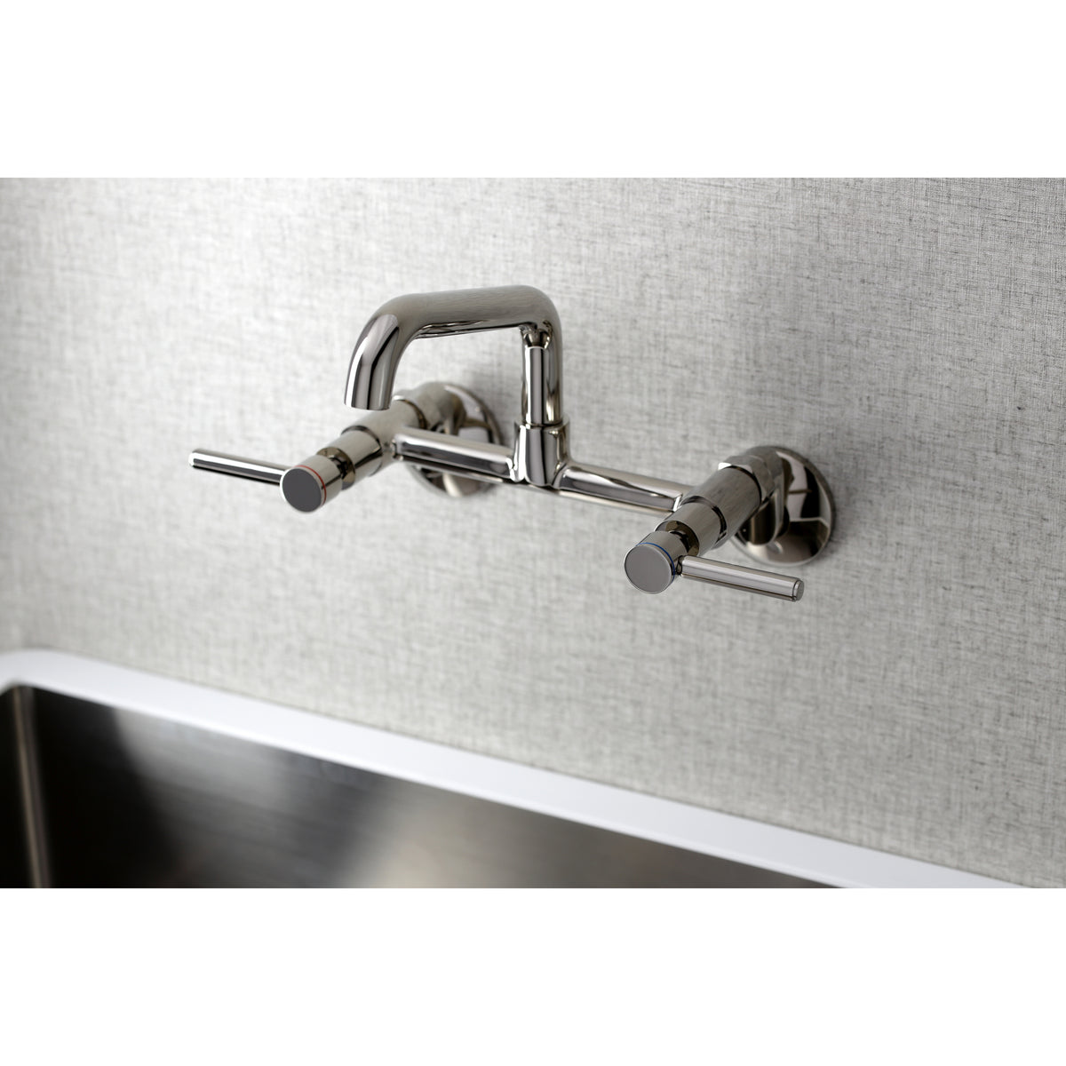 Kingston Brass KS823PN Concord Two-Handle Wall-Mount Kitchen Faucet