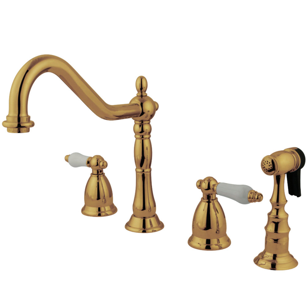 Kingston Brass KS1795PLBS Widespread Kitchen Faucet