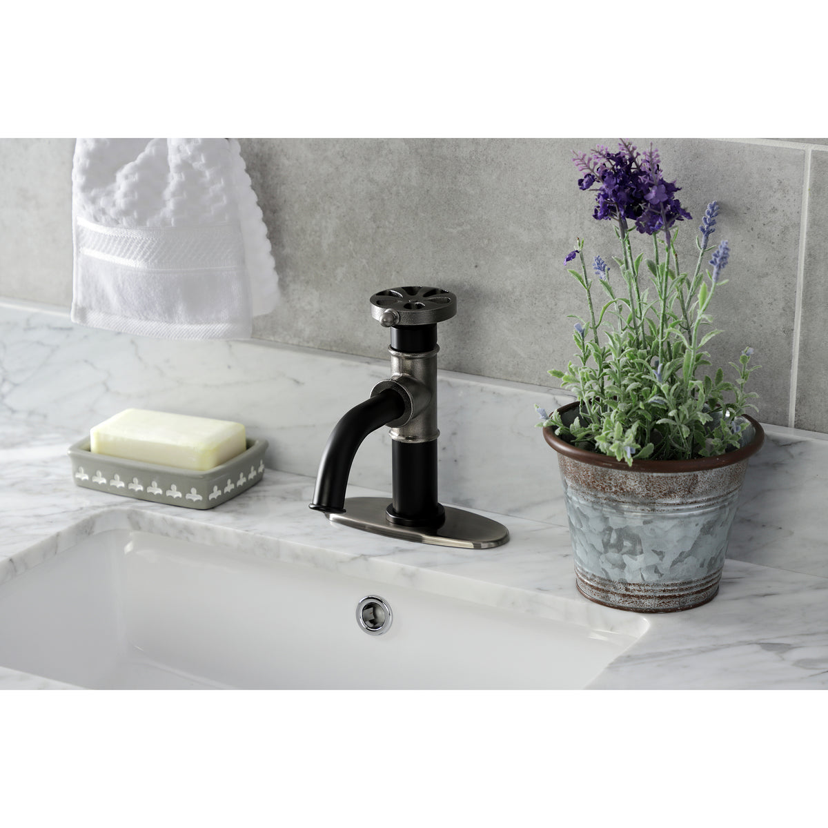 Kingston Brass KSD2824RX Belknap Single-Handle Bathroom Faucet with Push Pop-Up