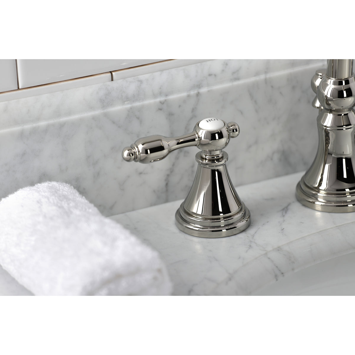 Kingston Brass KS2981TAL Tudor Widespread Bathroom Faucet with Brass Pop-Up