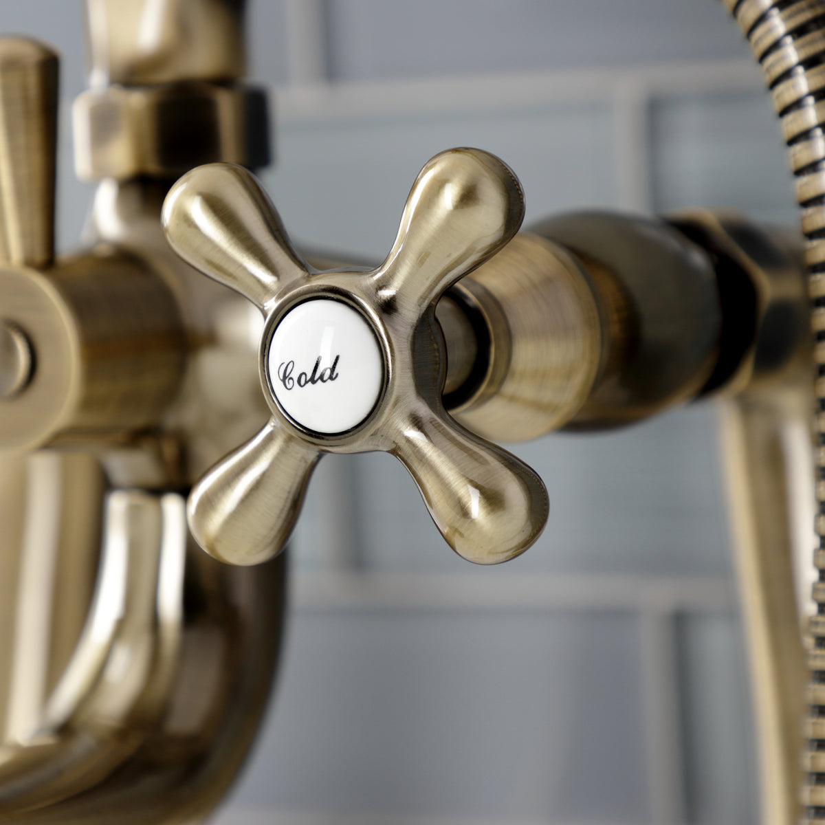 Kingston Deck Mount Clawfoot Tub Faucet with Hand Shower