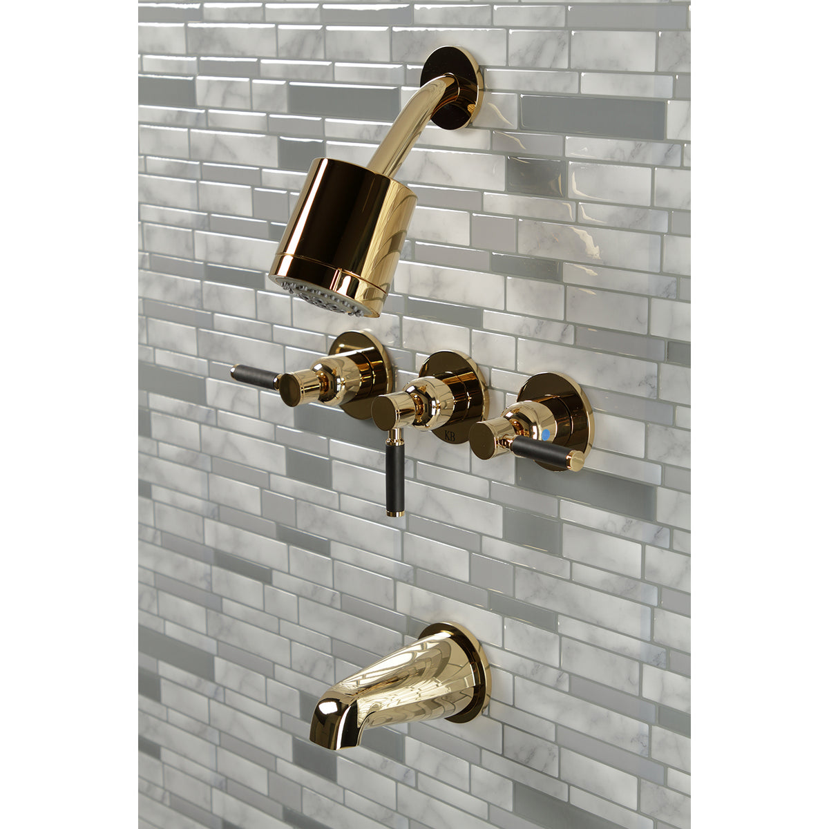 Kaiser Three-Handle Tub and Shower Faucet