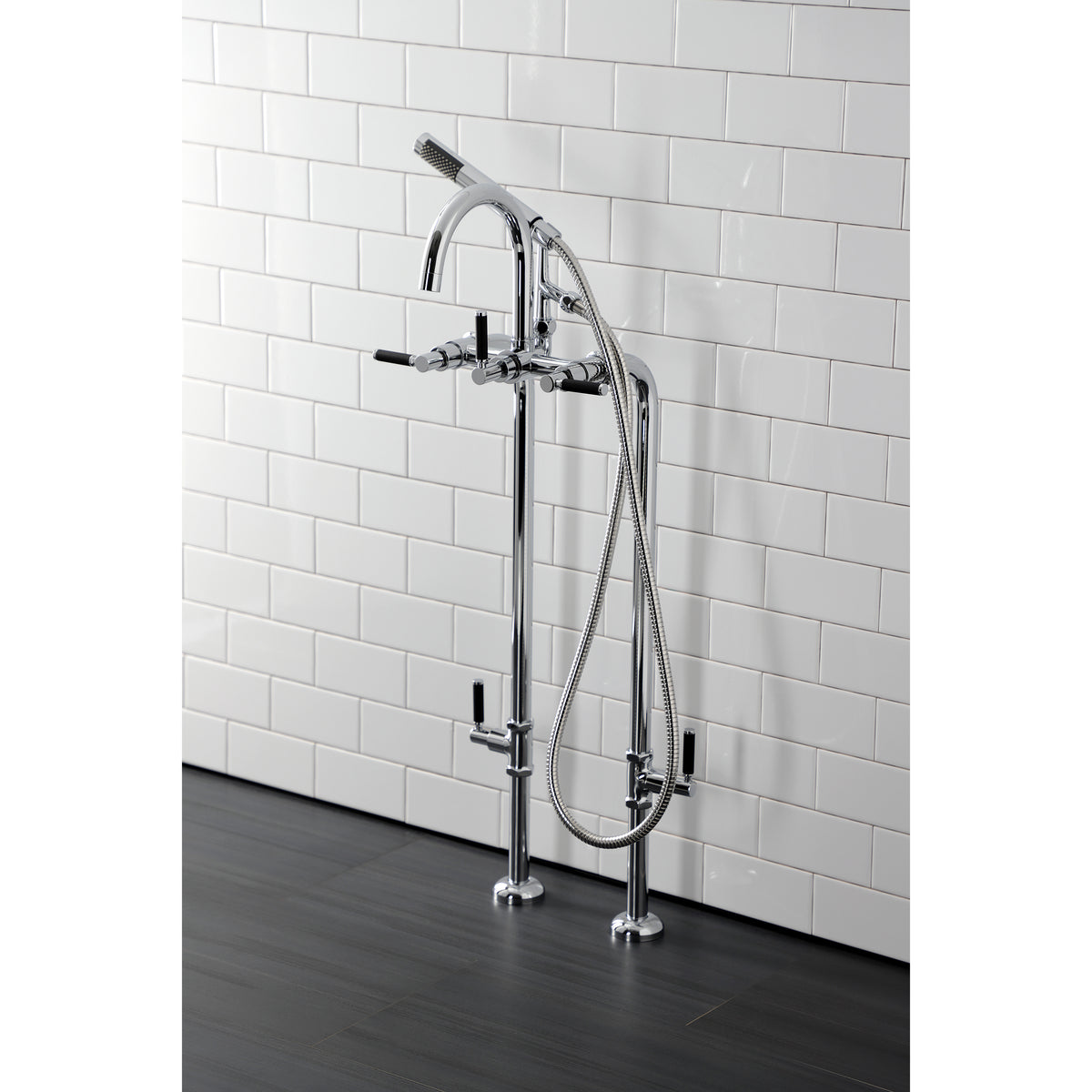 Aqua Vintage Concord Freestanding Tub Faucet with Supply Line, Stop Valve