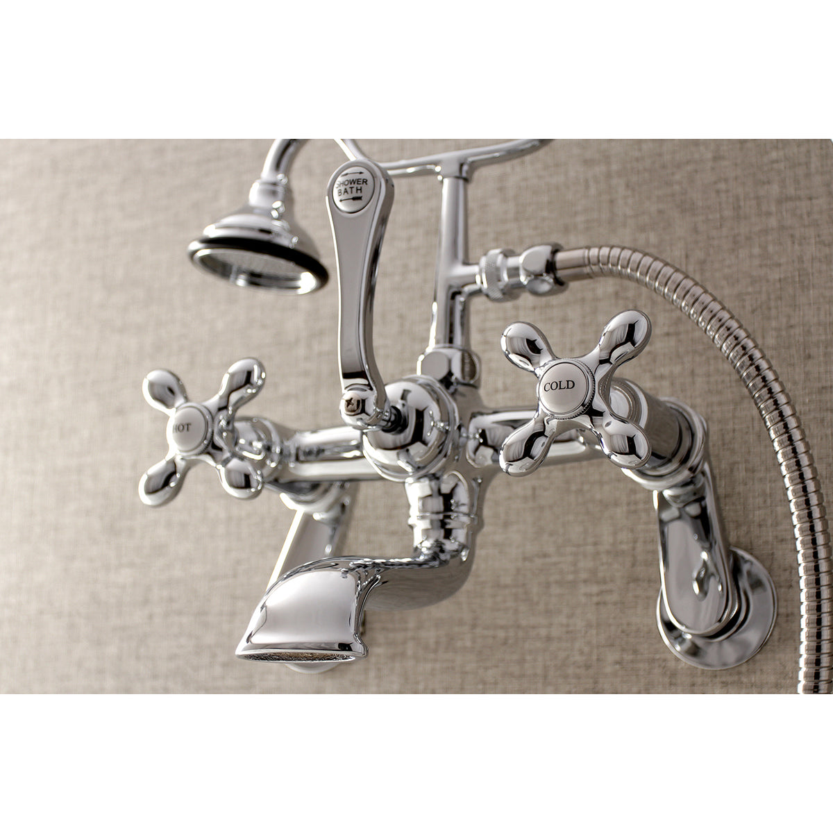 Aqua Vintage Wall Mount Tub Faucet with Hand Shower