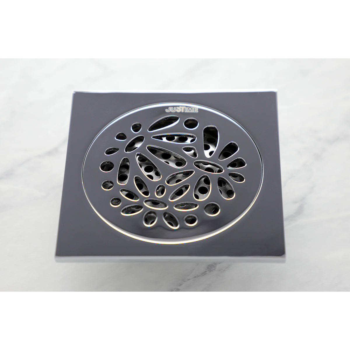 Kingston Brass Watercourse Floral 4" Square Grid Shower Drain