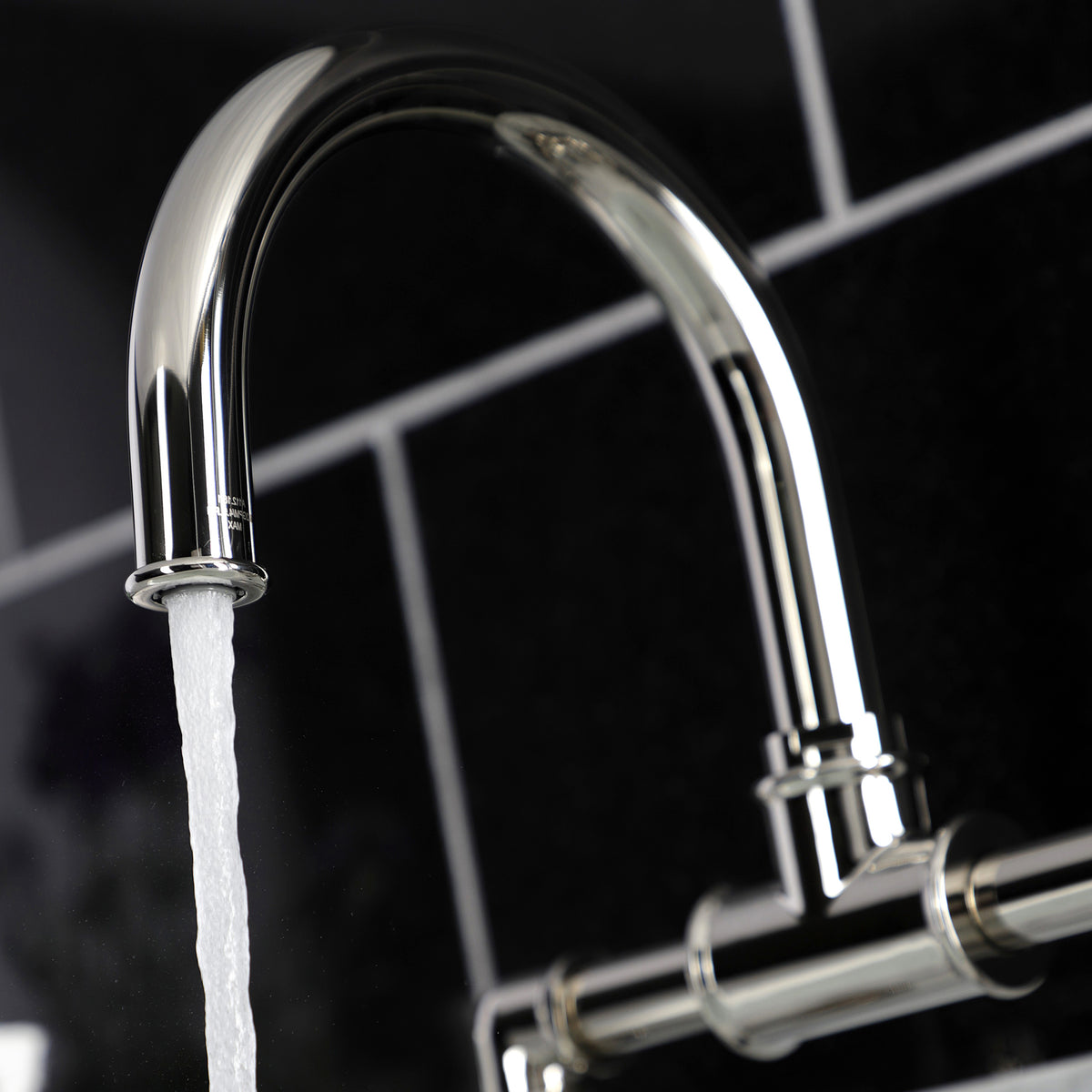 Kingston Brass KS217RXVN Belknap Industrial Style Wheel Handle Bridge Bathroom Faucet with Pop-Up Drain