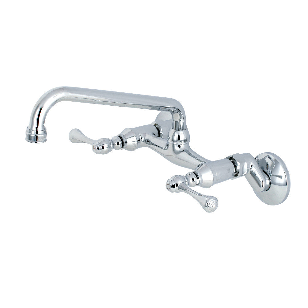 Kingston Brass KS300SN Two-Handle Adjustable Center Wall Mount Kitchen Faucet