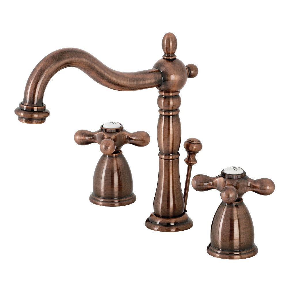 Kingston Brass KB1970AX Heritage Widespread Bathroom Faucet with Brass Pop-Up