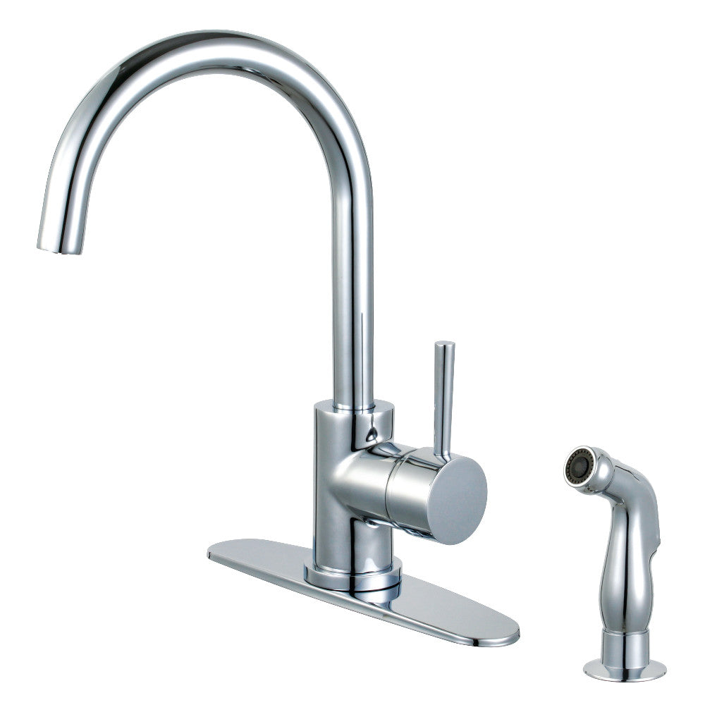 Kingston Brass LS8571DLSP Concord Single-Handle Kitchen Faucet with Side Sprayer