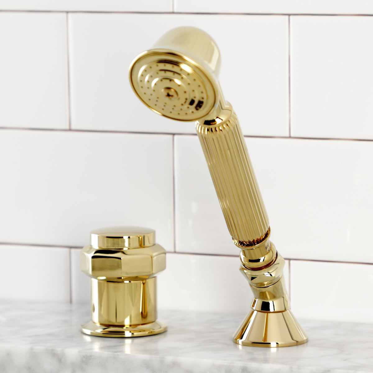 Kingston Brass Deck Mount Hand Shower with Diverter for Roman Tub Faucet