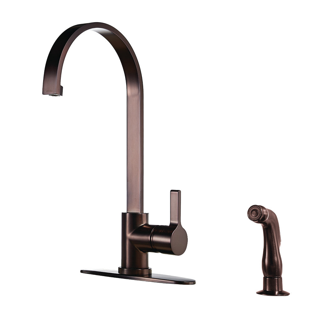 Gourmetier LS8713CTLSP Continental Single-Handle Kitchen Faucet with Side Sprayer