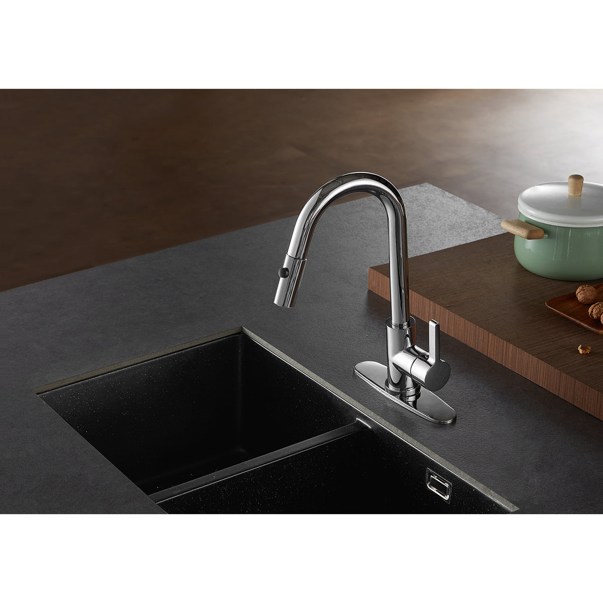 Gourmetier LS8783CTL Continental Single-Handle Pull-Down Kitchen Faucet