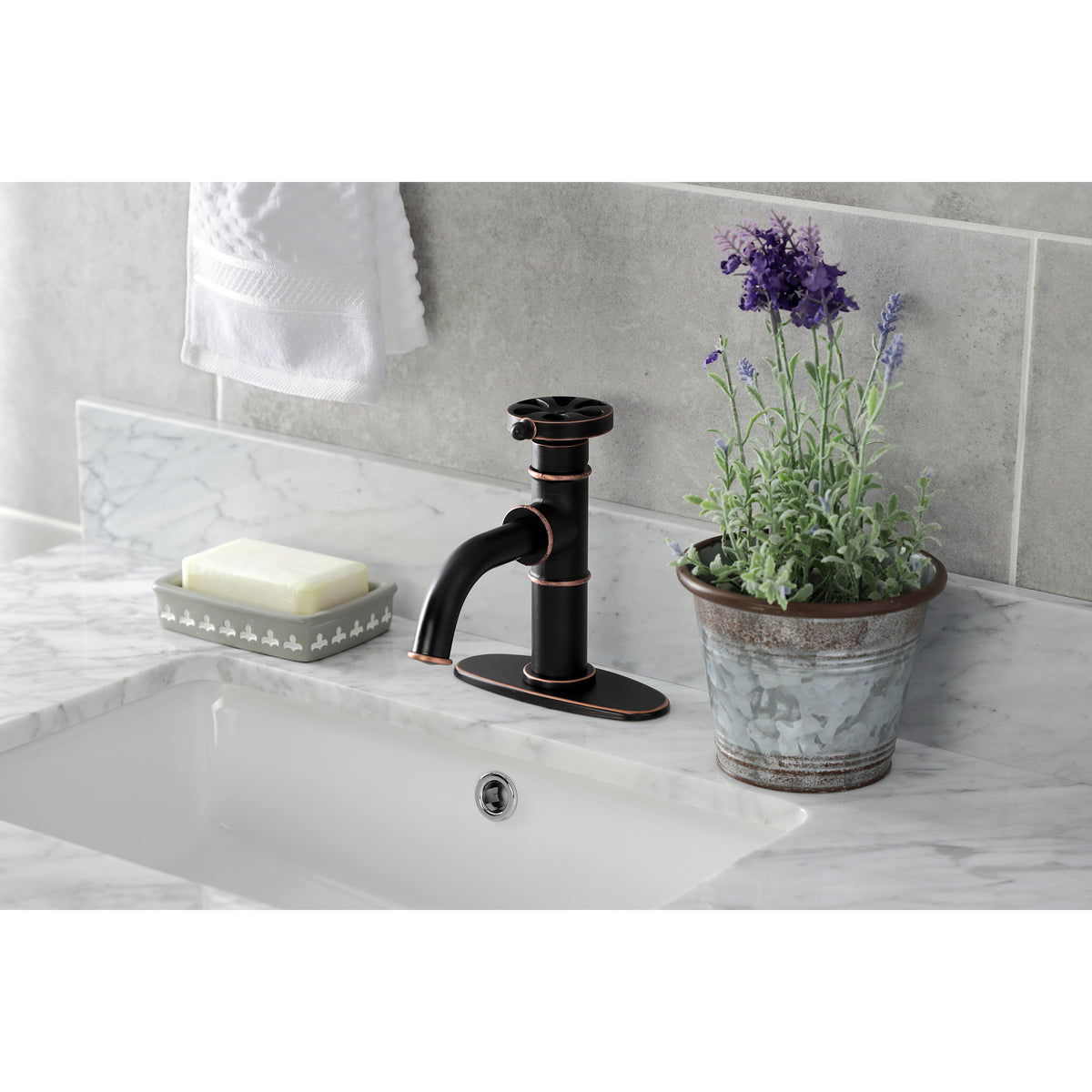 Kingston Brass KSD2824RX Belknap Single-Handle Bathroom Faucet with Push Pop-Up