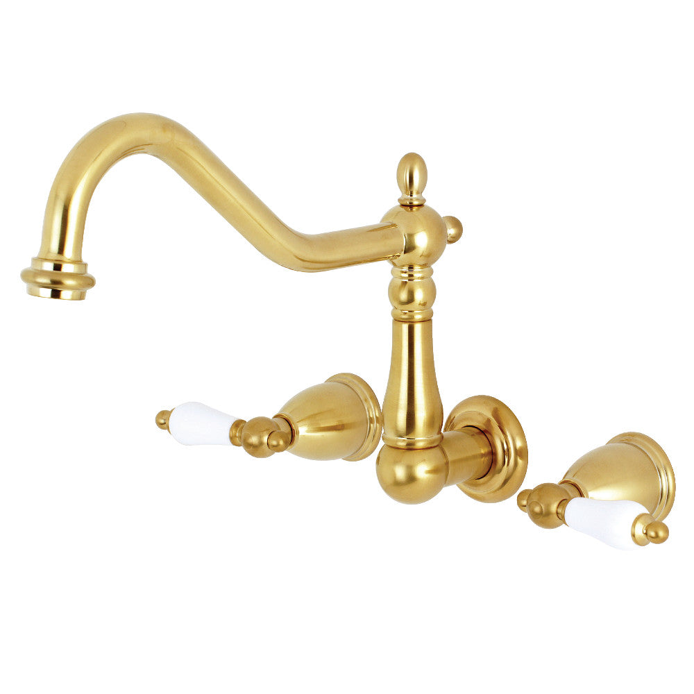 Kingston Brass KS1280PL Heritage Wall Mount Kitchen Faucet