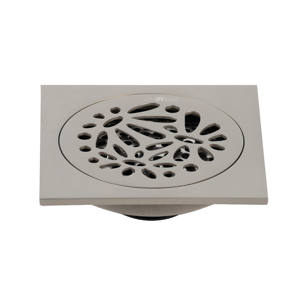 Kingston Brass Watercourse Floral 4" Square Grid Shower Drain