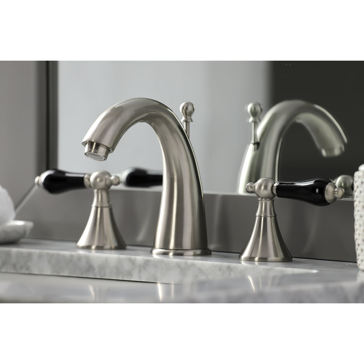 Kingston Brass KS2975PKL Duchess Widespread Bathroom Faucet with Brass Pop-Up