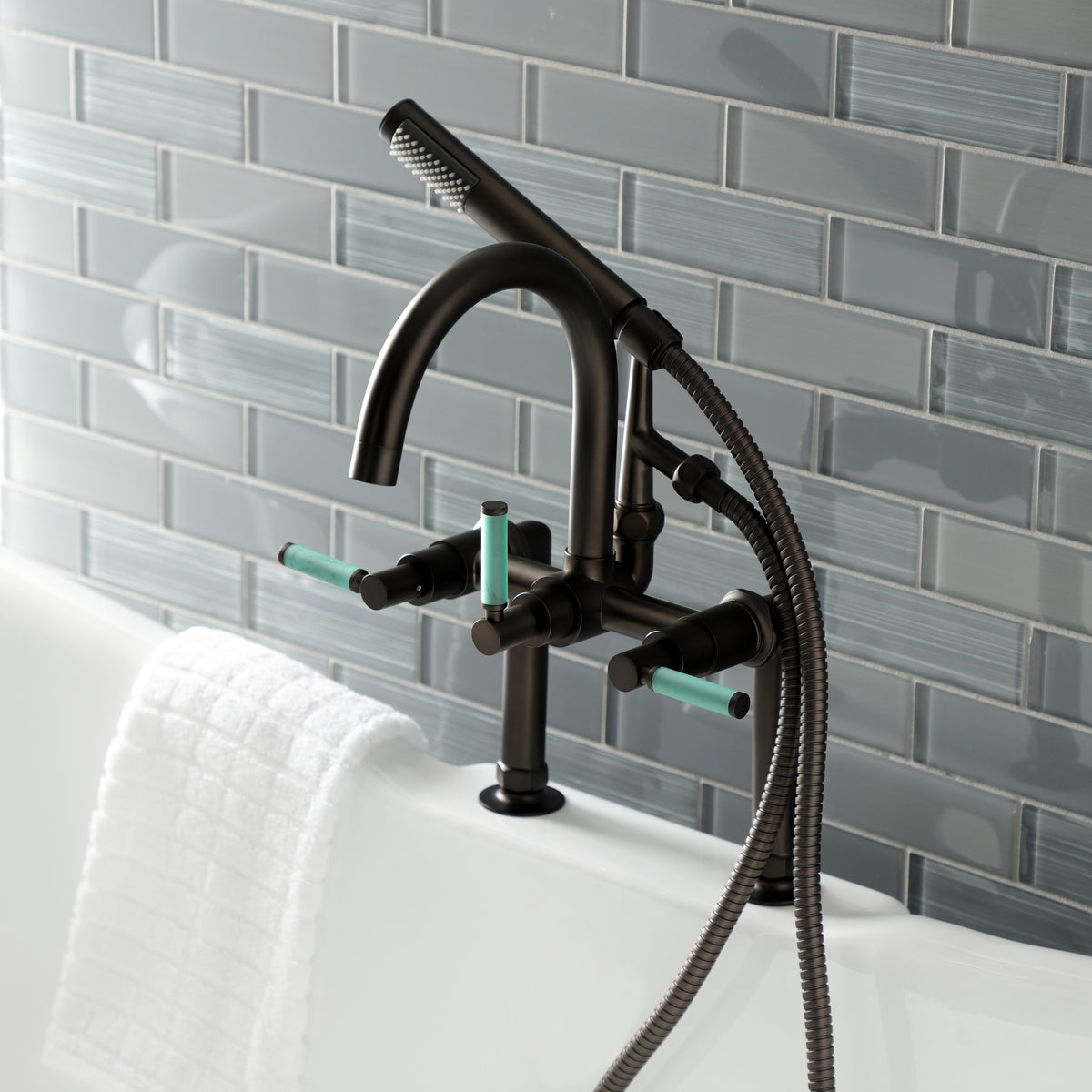 Aqua Vintage Kaiser 7-Inch Deck Mount Clawfoot Tub Faucet