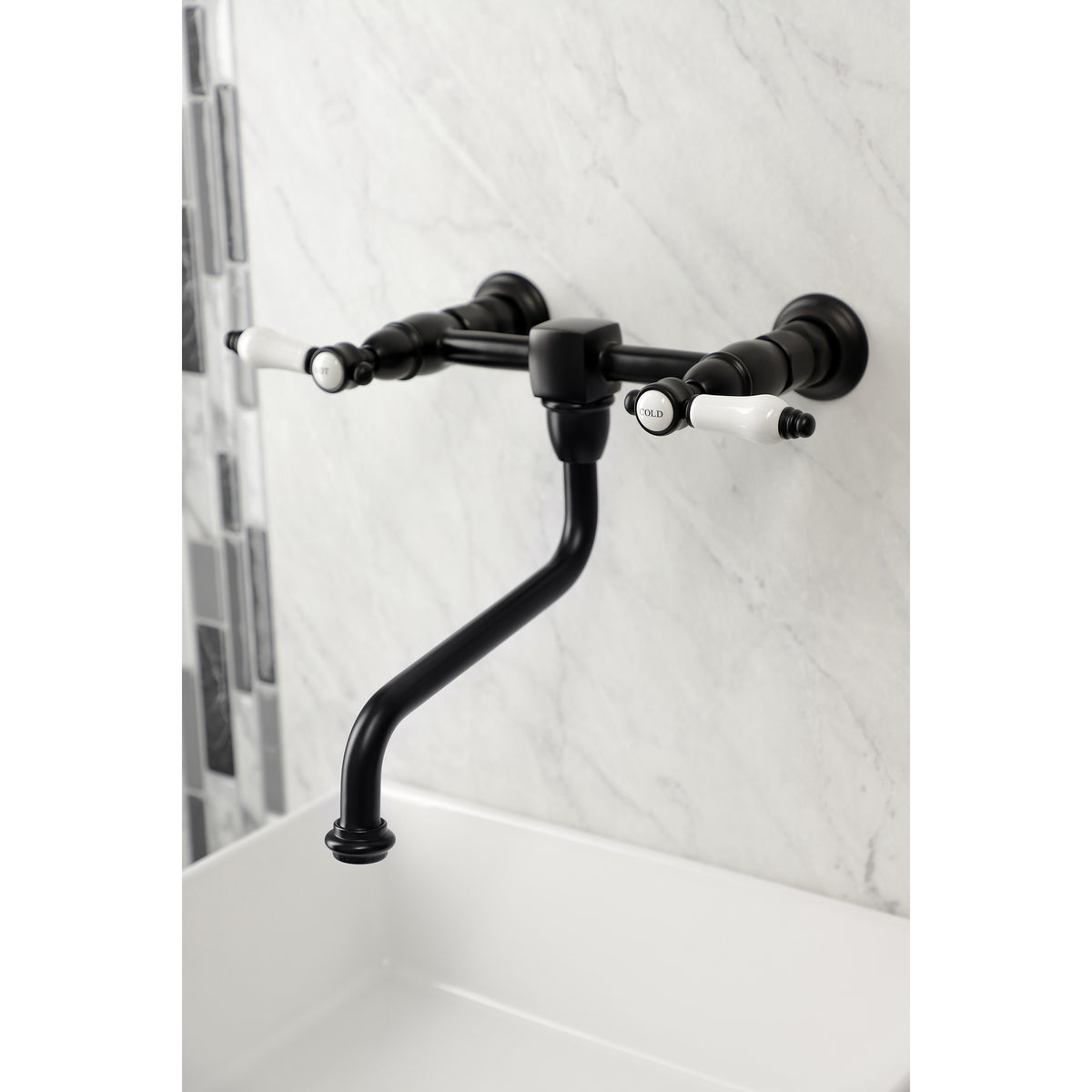 Kingston Brass KS1218BPL Bel-Air Wall Mount Bathroom Faucet