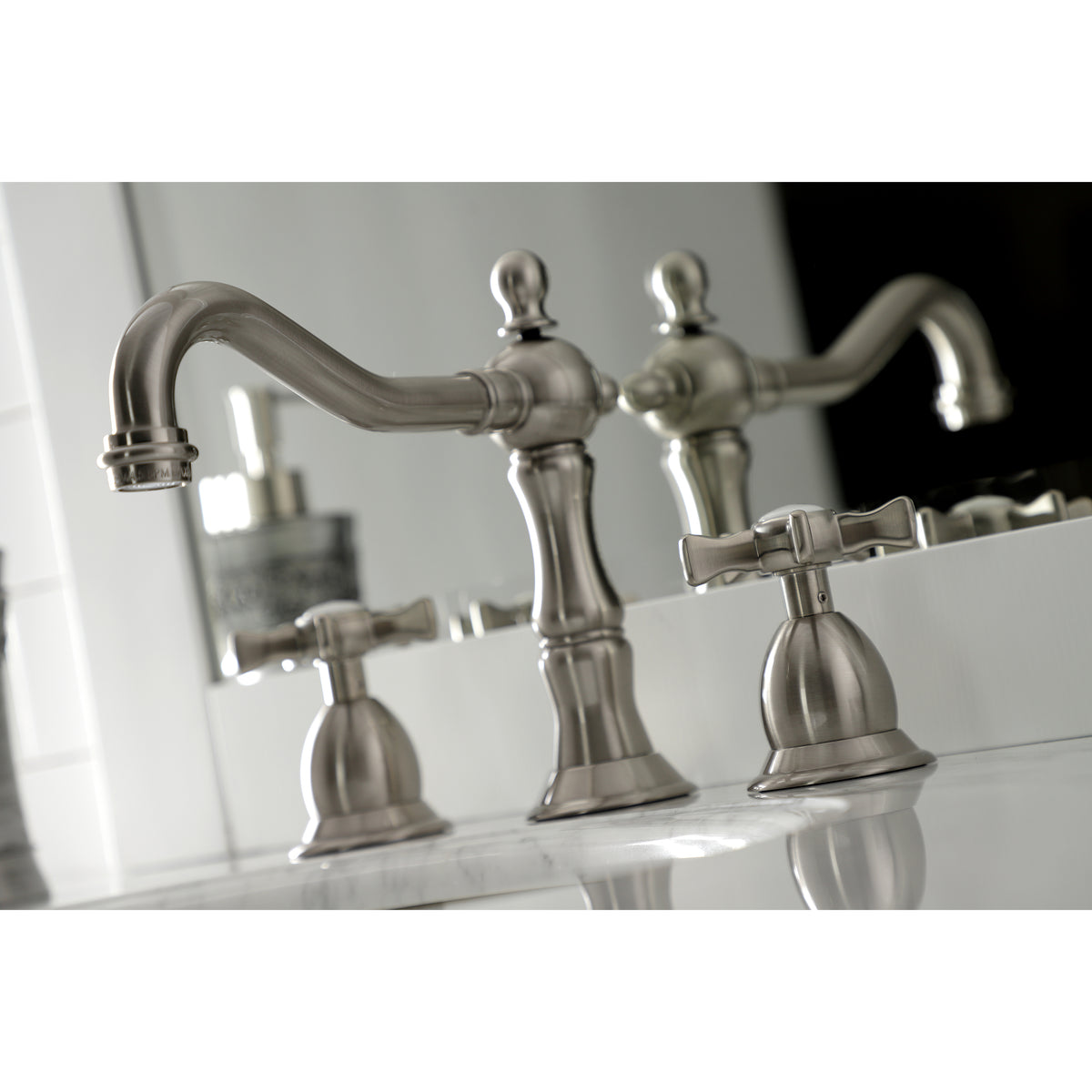 Kingston Brass KS1977NX Hamilton Widespread Bathroom Faucet with Brass Pop-Up