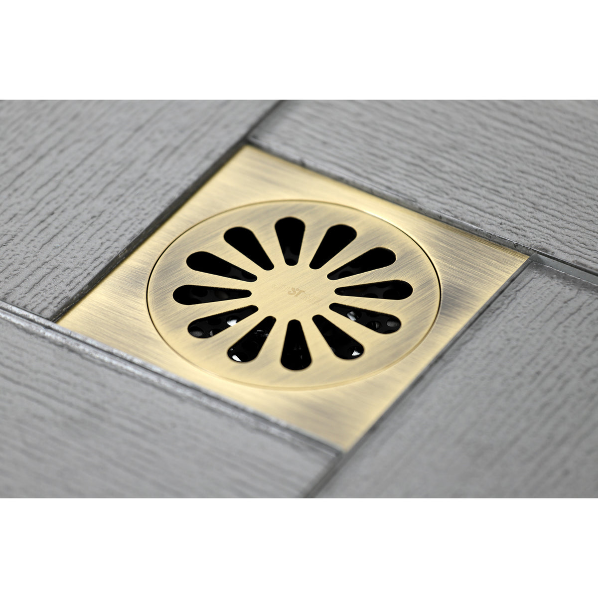Kingston Brass Watercourse Sunburst 4" Square Grid Shower Drain