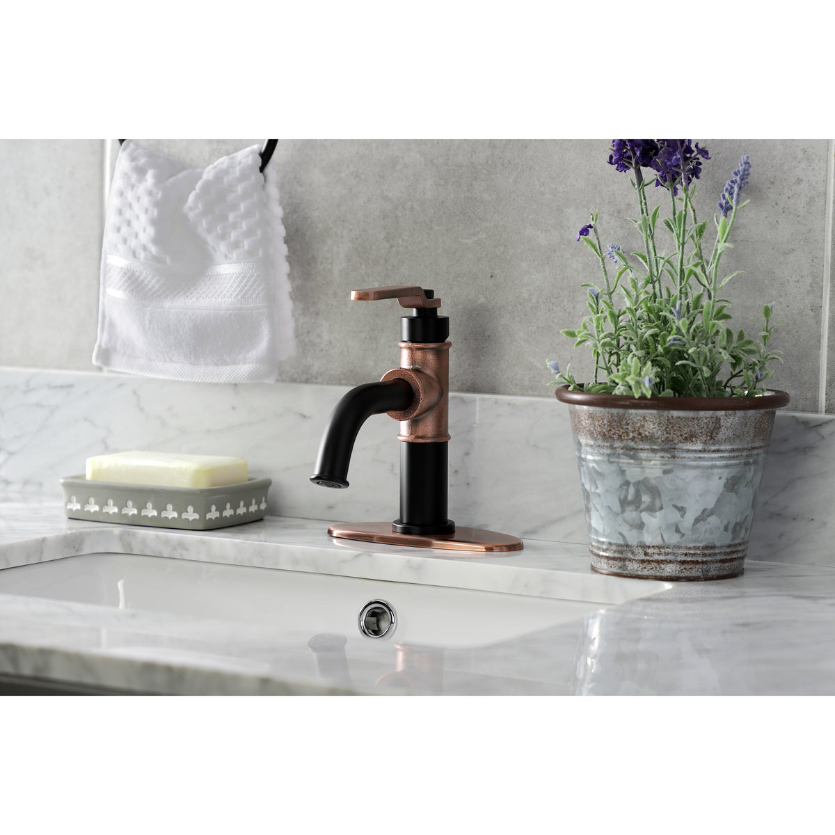 Kingston Brass KSD2828KL Whitaker Single-Handle Bathroom Faucet with Push Pop-Up