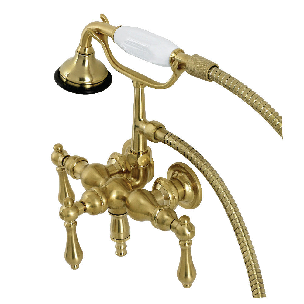 Aqua Vintage 3-3/8 Inch Wall Mount Tub Faucet with Hand Shower