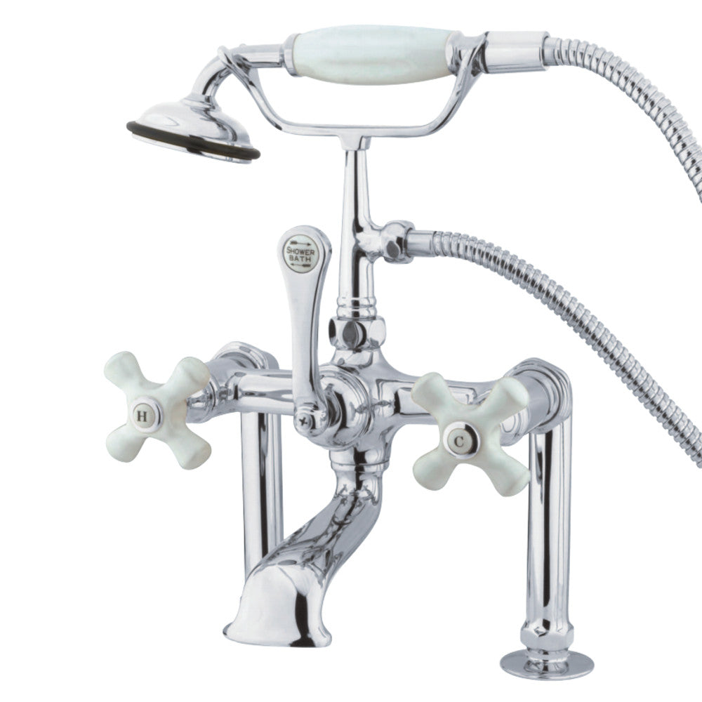 Vintage 7-Inch Deck Mount Clawfoot Tub Faucet with Hand Shower