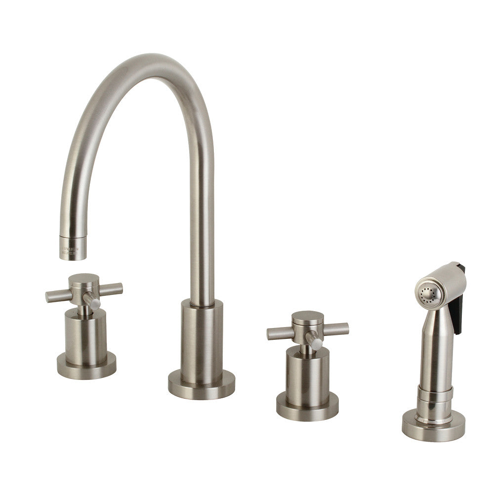 Kingston Brass KS8721DXBS Concord 8-Inch Widespread Kitchen Faucet with Brass Sprayer