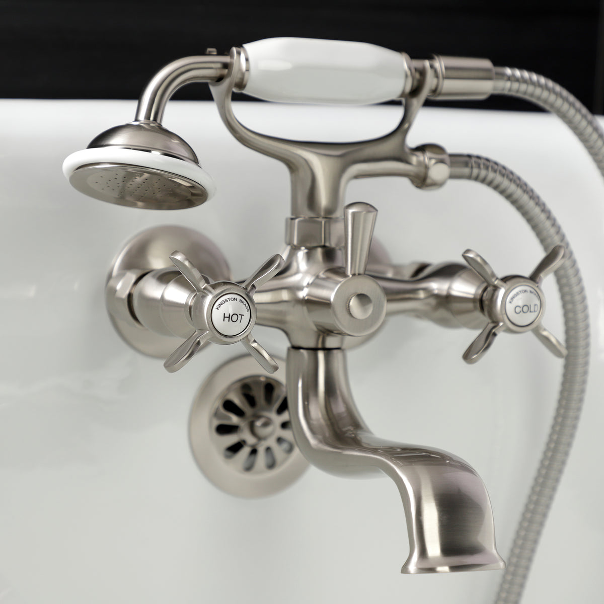 Essex Wall Mount Clawfoot Tub Faucet with Hand Shower