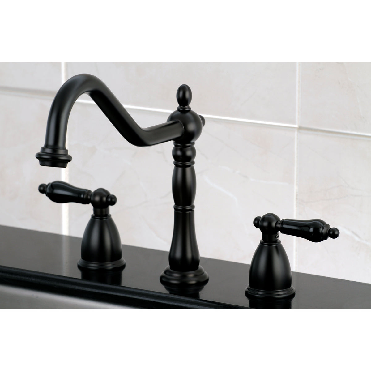 Kingston Brass KB1795PKLLS Widespread Kitchen Faucet
