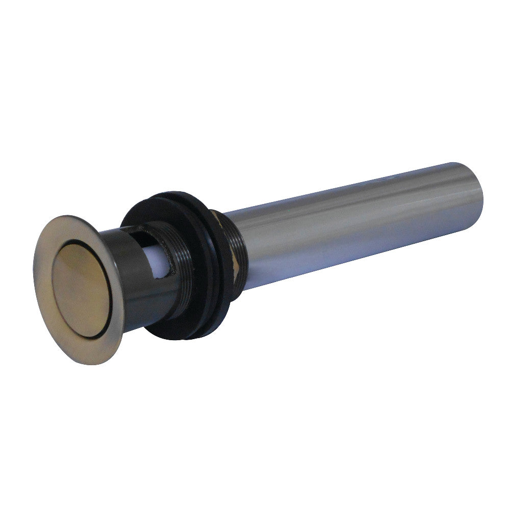 Kingston Brass Push Pop-Up Drain with Overflow, 22 Gauge