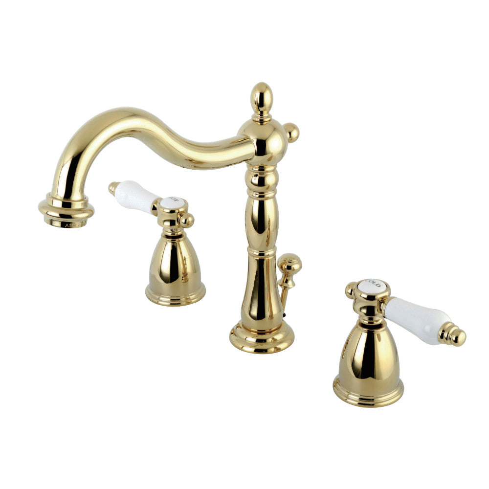Kingston Brass KB1971BPL Bel-Air Widespread Bathroom Faucet with Plastic Pop-Up