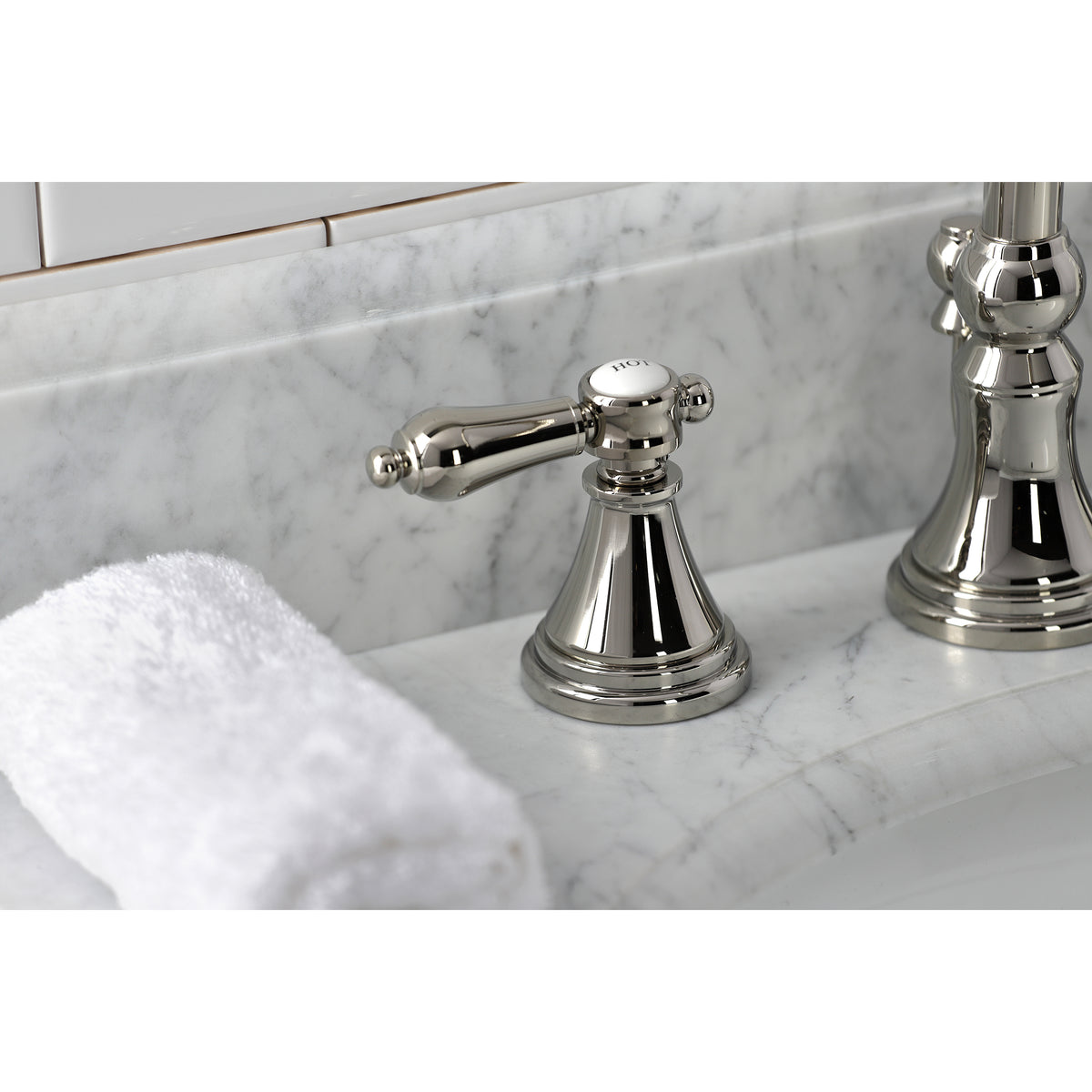 Kingston Brass KS2981BAL Heirloom Widespread Bathroom Faucet with Brass Pop-Up