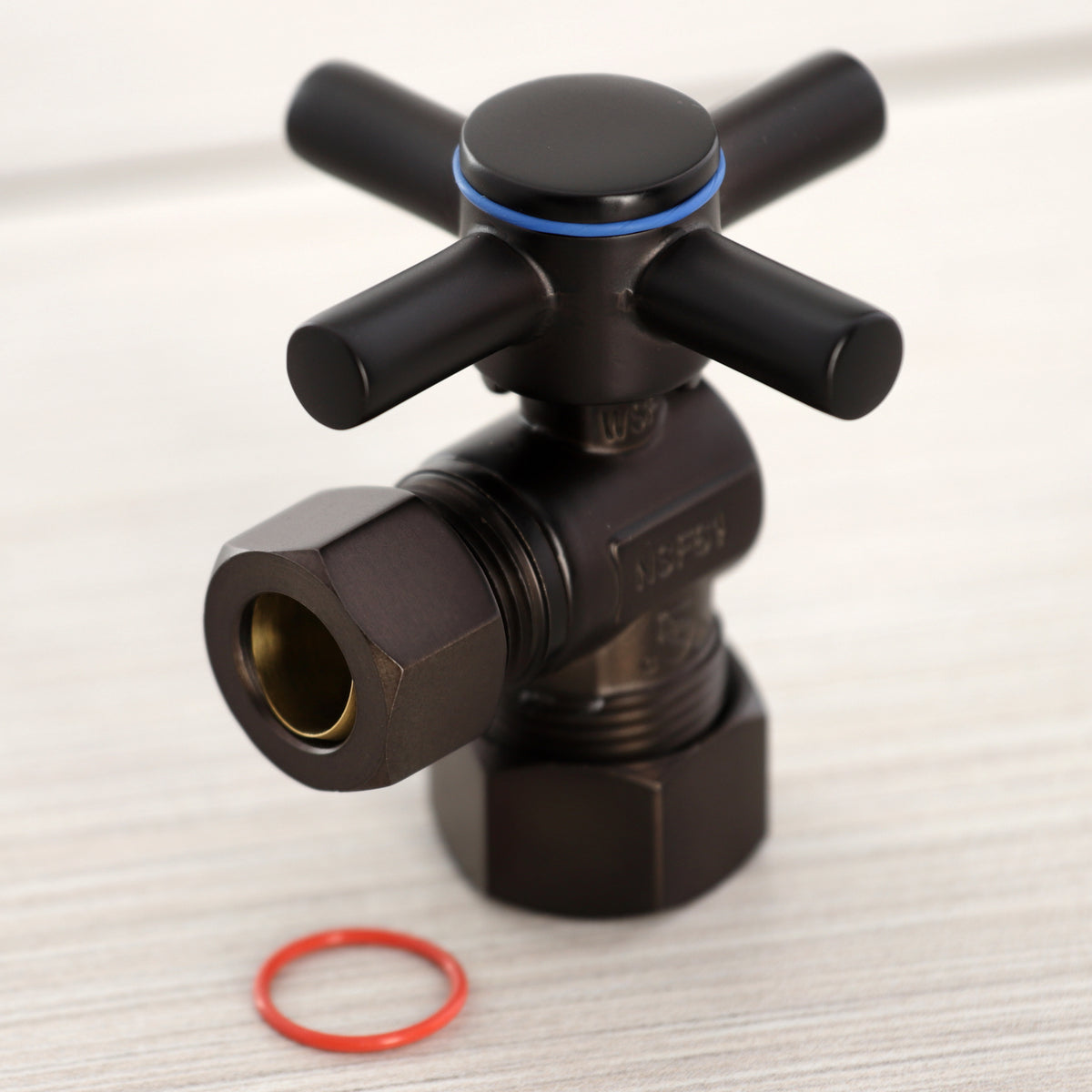 Kingston Brass Concord 5/8" x 1/2" O.D. Comp, Quarter Turn Angle Stop Valve