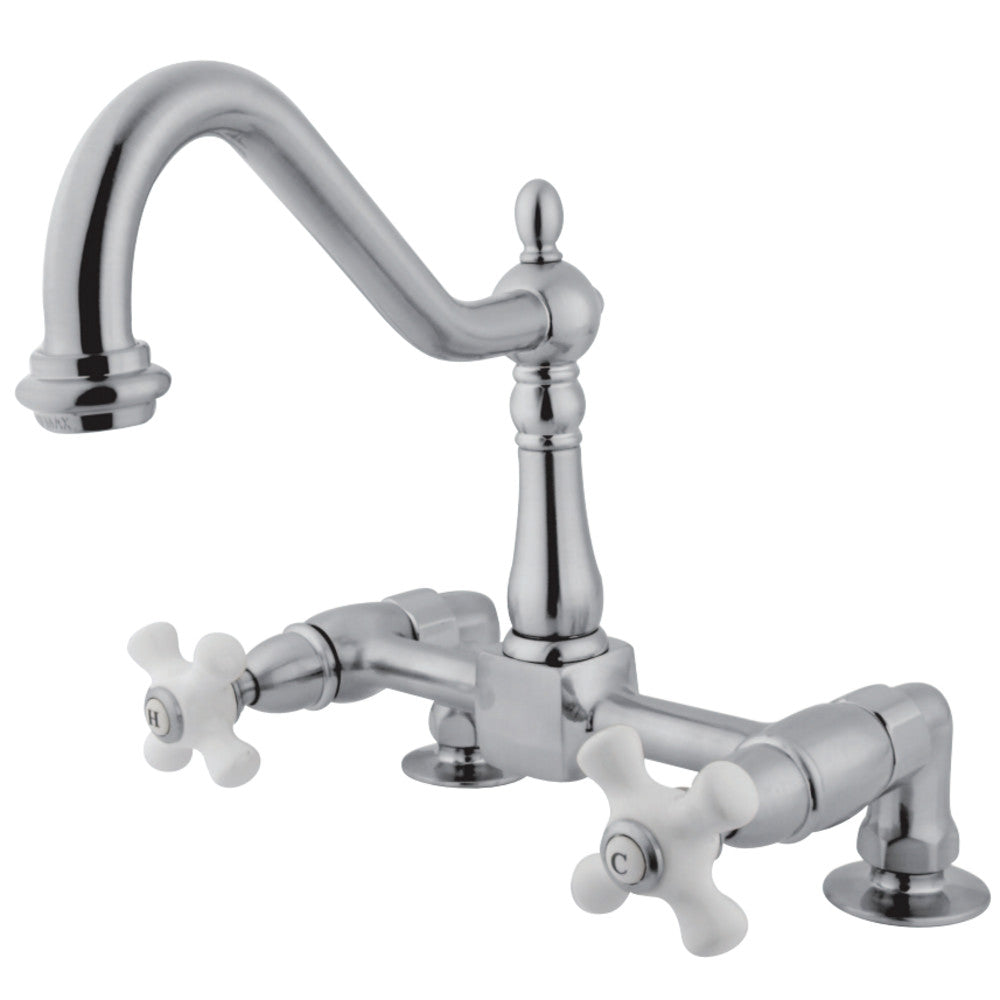 Kingston Brass KS1145PX Heritage Two-Handle Bridge Kitchen Faucet