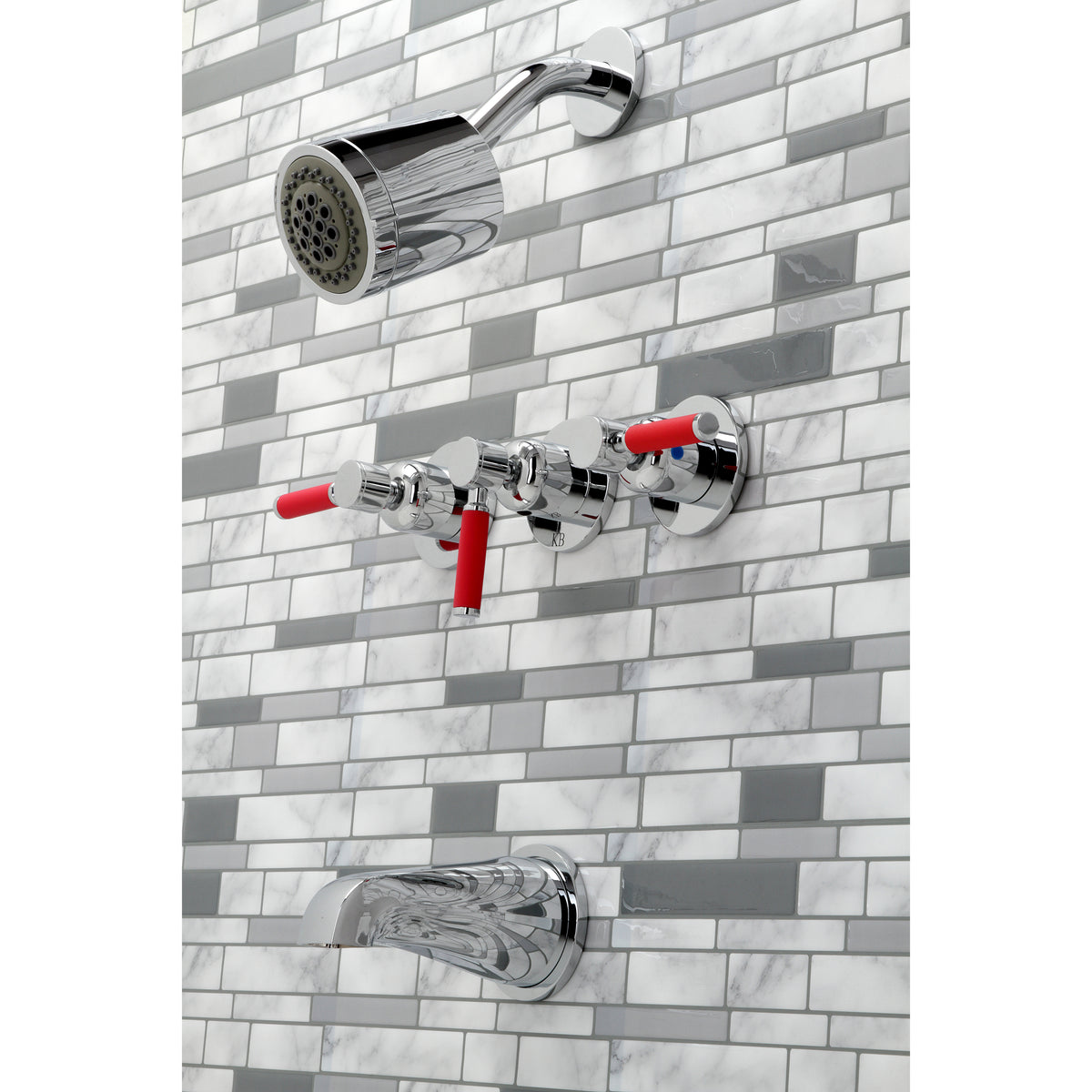Kaiser Three-Handle Tub and Shower Faucet